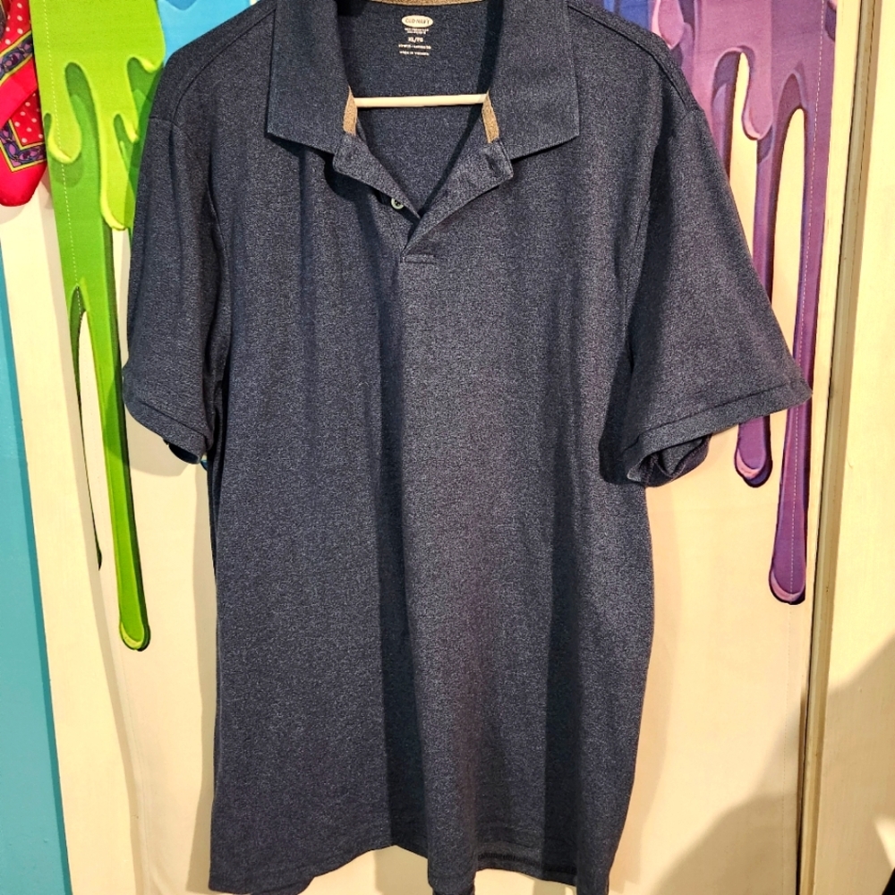 XL, Old Navy, Men's Gray/Blue Polo Shirt